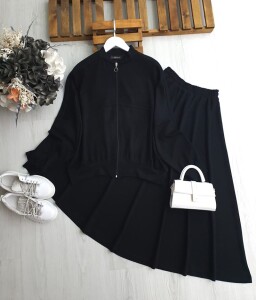 YALVA ÖNÜ FERMUARLI YARASA KOL SALAŞ ETEKLİ TAKIM B4-1-1651-01-SİYAH - 1