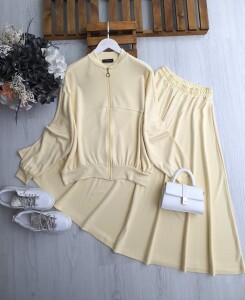 YALVA ÖNÜ FERMUARLI YARASA KOL SALAŞ ETEKLİ TAKIM B4-1-1651-23-SARI - 1