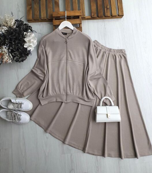 YALVA ÖNÜ FERMUARLI YARASA KOL SALAŞ ETEKLİ TAKIM B4-1-1651-25-VİZON - 1