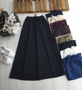 YENASE BELİ LASTİKLİ CEPLİ ETEK B5-4-6074-01-SİYAH - 