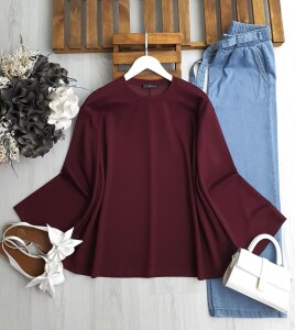 YEW VOLAN KOL SALAŞ KISA TUNİK B2-3-5602-04-BORDO - 1