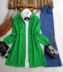 YUSA CEPLİ KAPŞONLU OVERSİZE KETEN KAP A9-1-3139-54-BENETTON - 