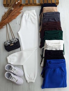 ZUNA BEL VE PAÇA LASTİKLİ ŞARDONLU ÜÇ İPLİK EŞOFMAN A7-1-6053-20-BEYAZ - 1